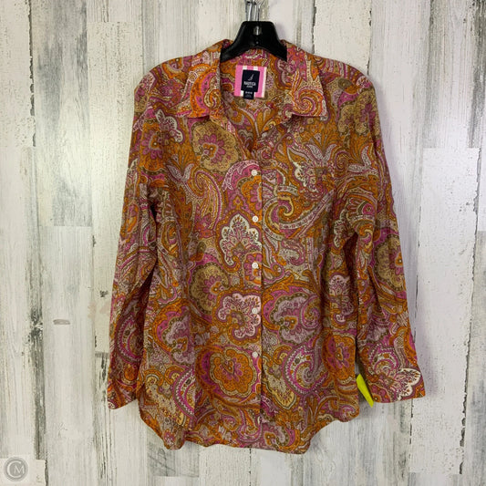 Top Long Sleeve By Nautica In Orange, Size: M