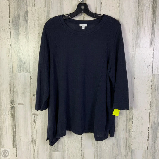 Top 3/4 Sleeve By J. Jill In Navy, Size: 2x