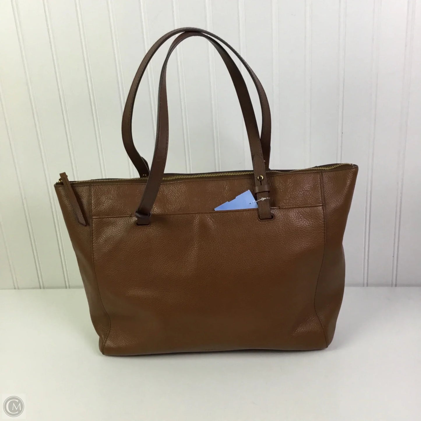 Handbag Leather By Fossil, Size: Large