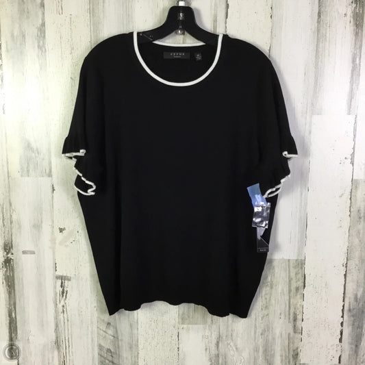 Sweater Short Sleeve By Cyrus In Black, Size: 2x