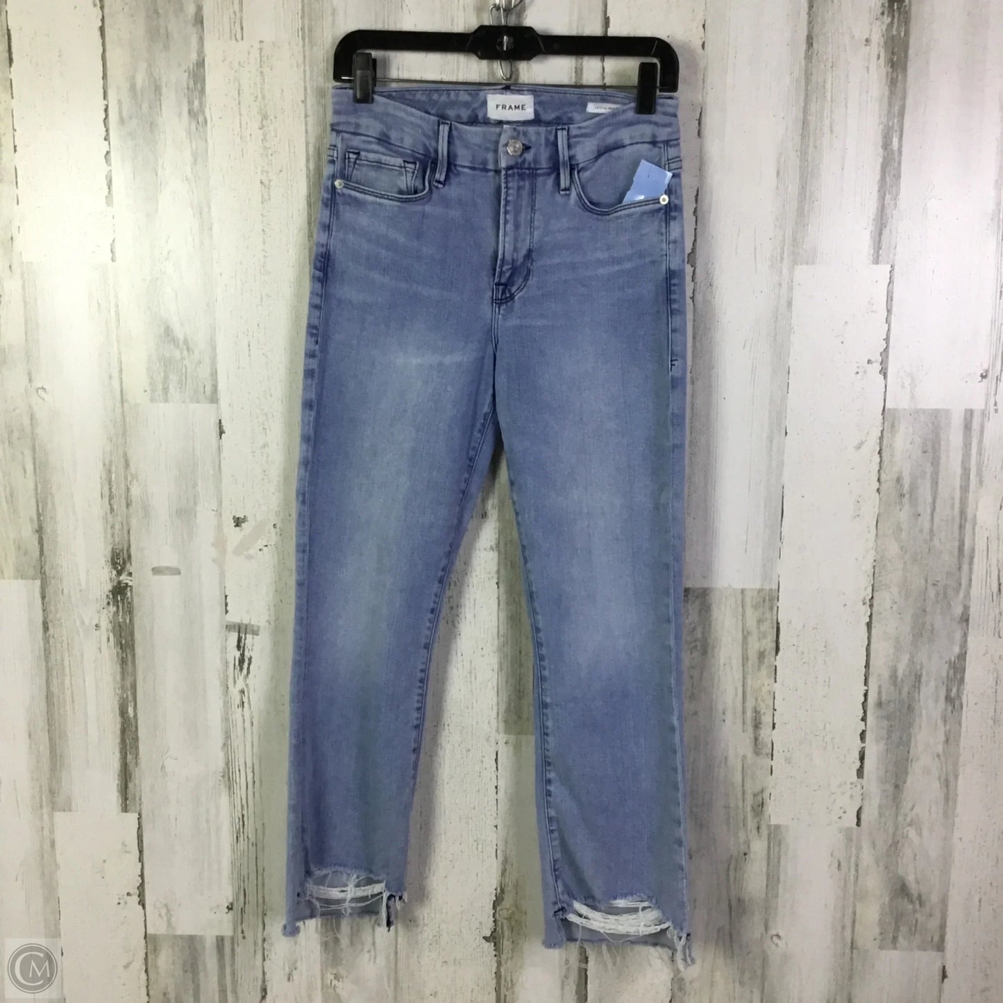 Jeans Cropped By Frame In Blue Denim, Size: 6