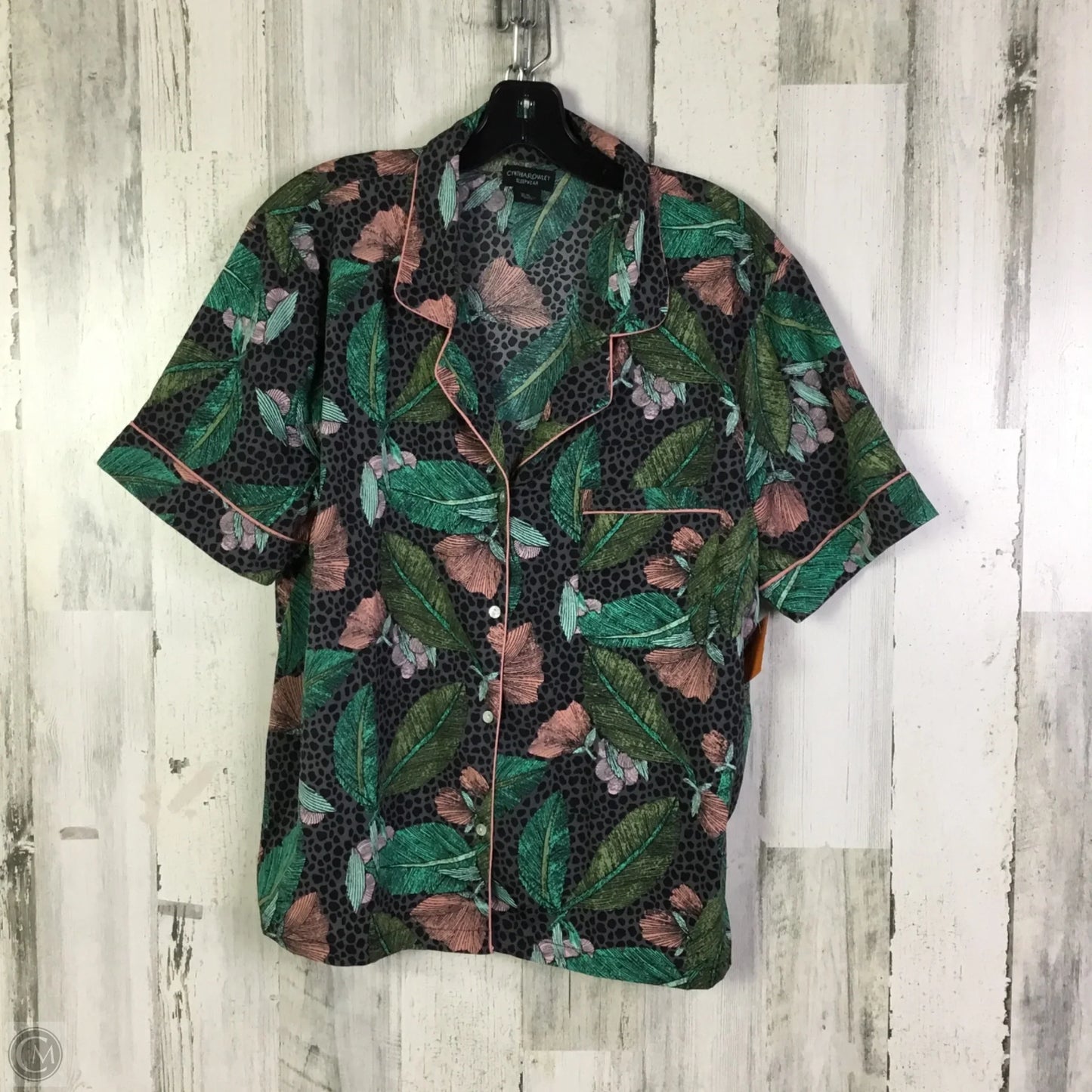 Lounge Set Shorts By Cynthia Rowley In Green & Grey, Size: Xl