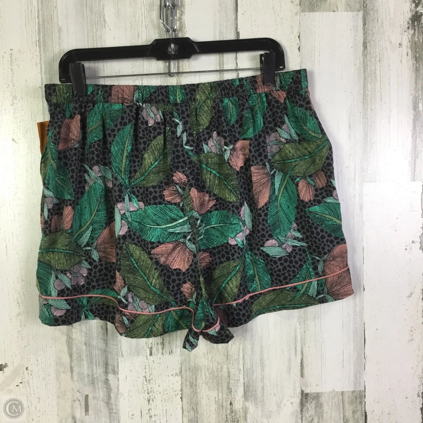 Lounge Set Shorts By Cynthia Rowley In Green & Grey, Size: Xl