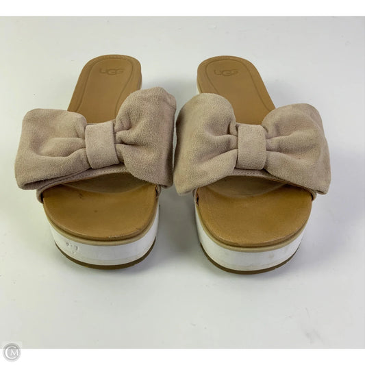 Sandals Designer By Ugg In Tan, Size: 10
