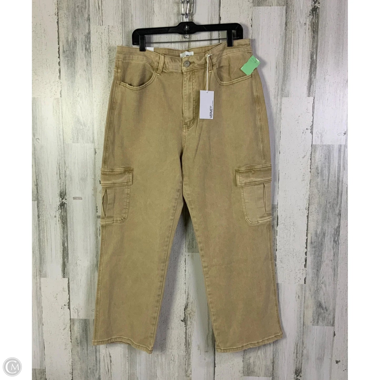 Jeans Straight By Vervet In Tan Denim, Size: 18