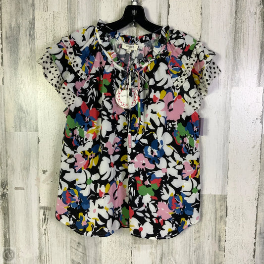 Blouse Short Sleeve By Umgee In Black & White, Size: L