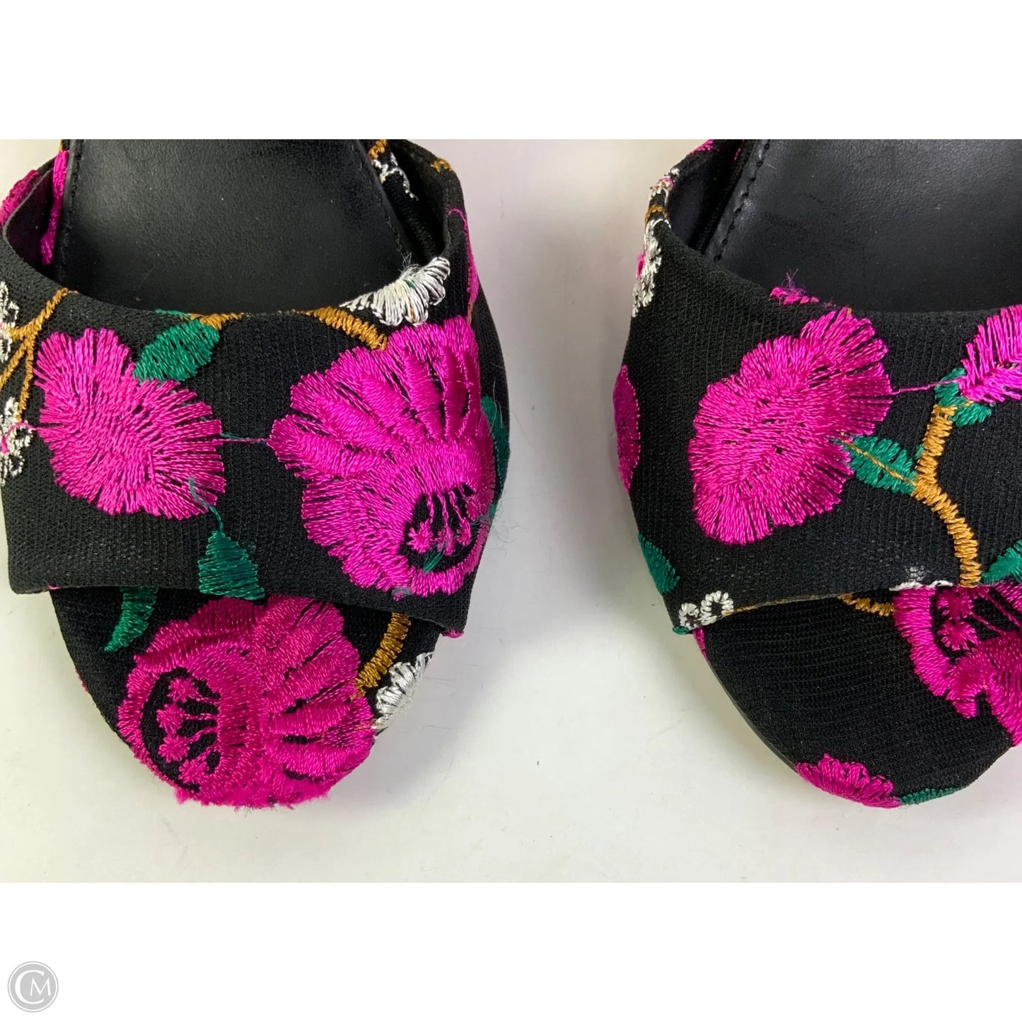Sandals Heels Block By Steve Madden In Black & Pink, Size: 9.5