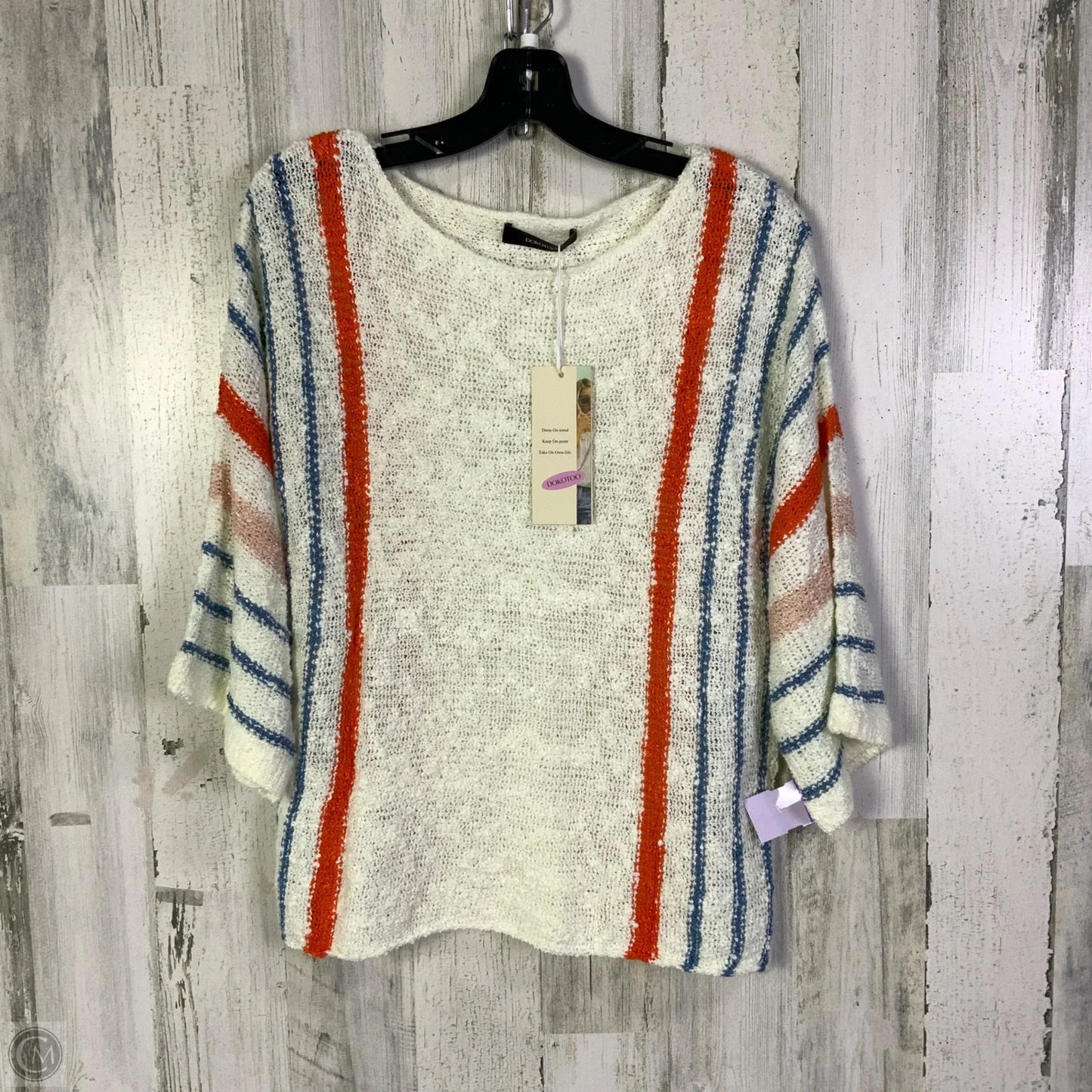 Sweater By Dokotoo In Orange & White, Size: S