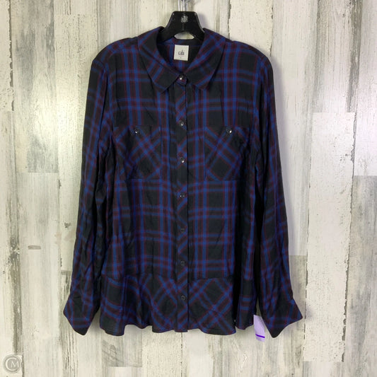 Top Long Sleeve By Cabi In Black & Blue, Size: L