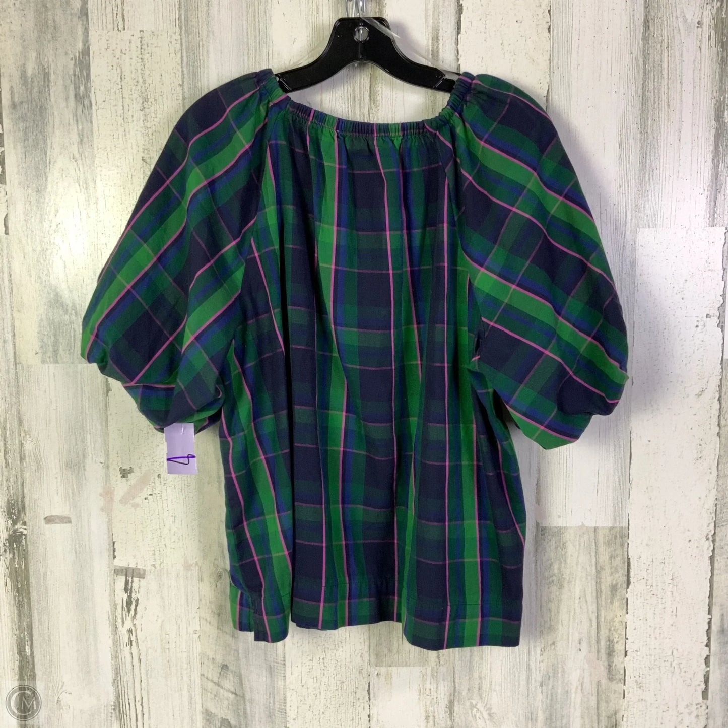 Top Short Sleeve By Free Assembly In Blue & Green, Size: Xl