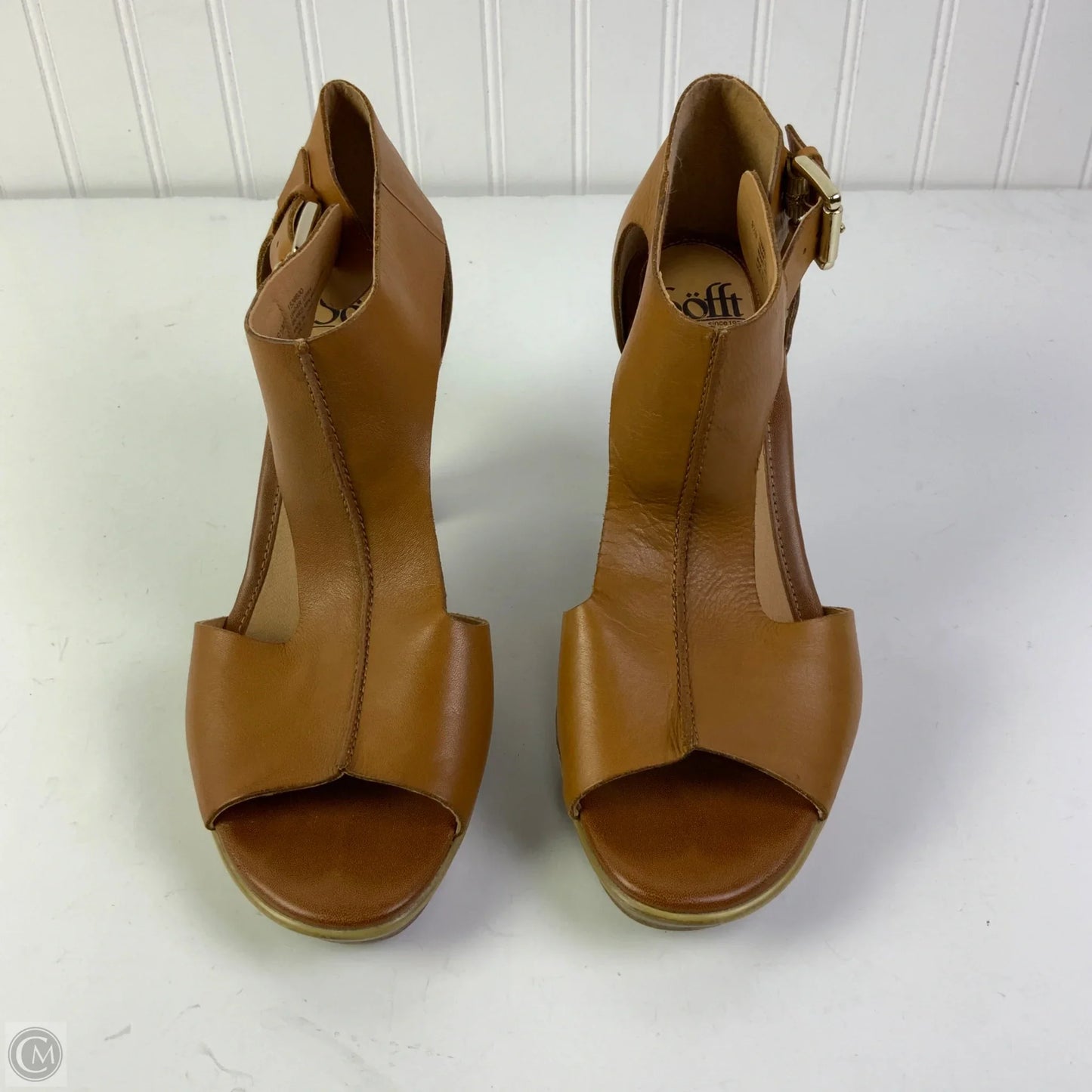 Sandals Heels Block By Sofft In Brown, Size: 9.5