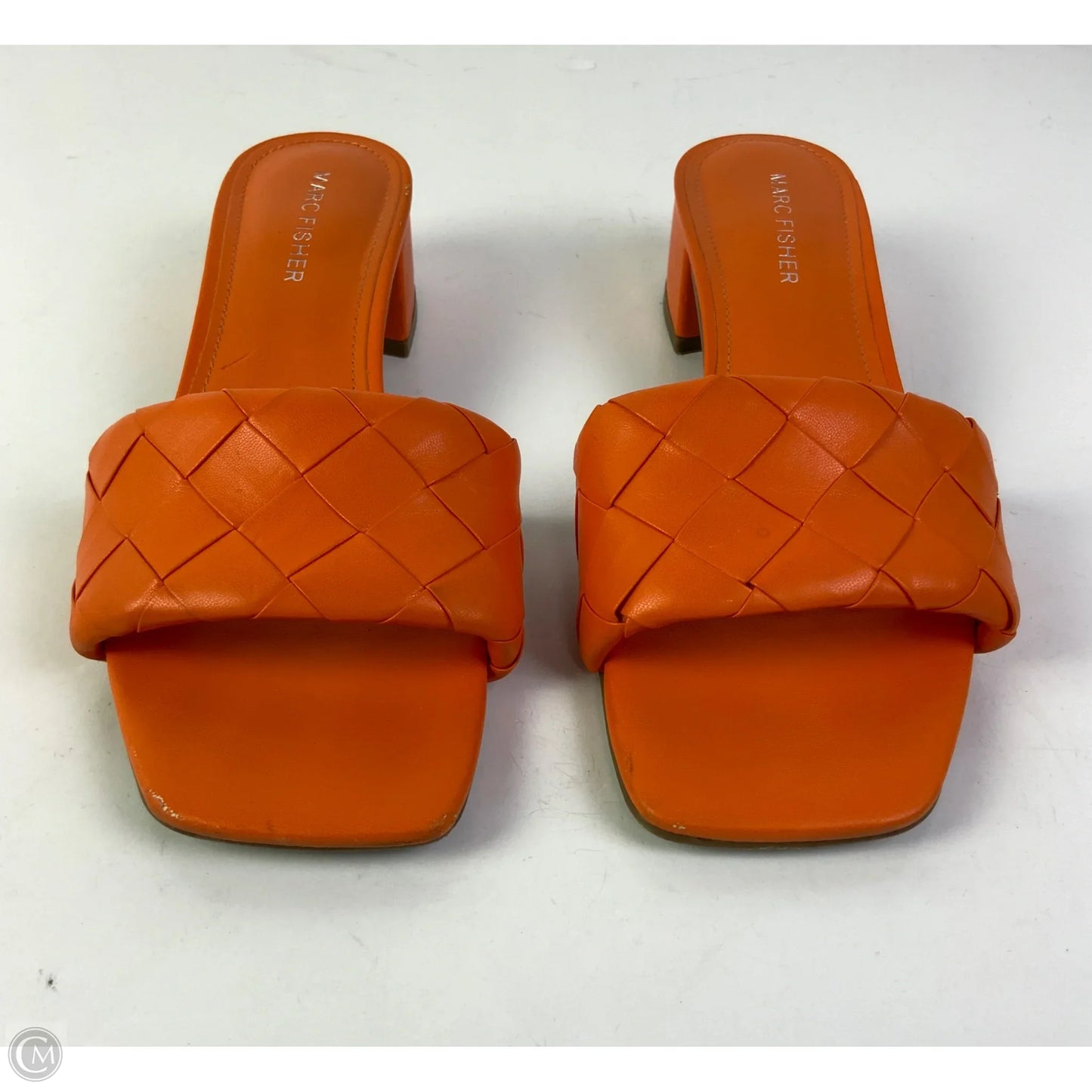 Sandals Heels Block By Marc Fisher In Orange, Size: 7