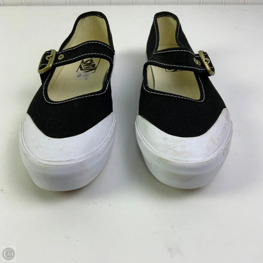 Shoes Flats By Vans In Black & White, Size: 9.5