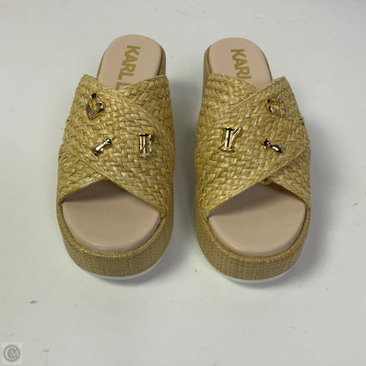 Sandals Designer By Karl Lagerfeld In Tan, Size: 8