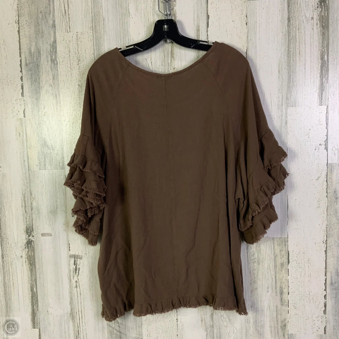 Top Short Sleeve By Umgee In Brown, Size: L