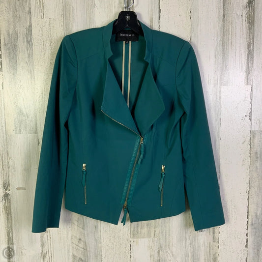 Jacket Designer By Lafayette 148 In Teal, Size: S