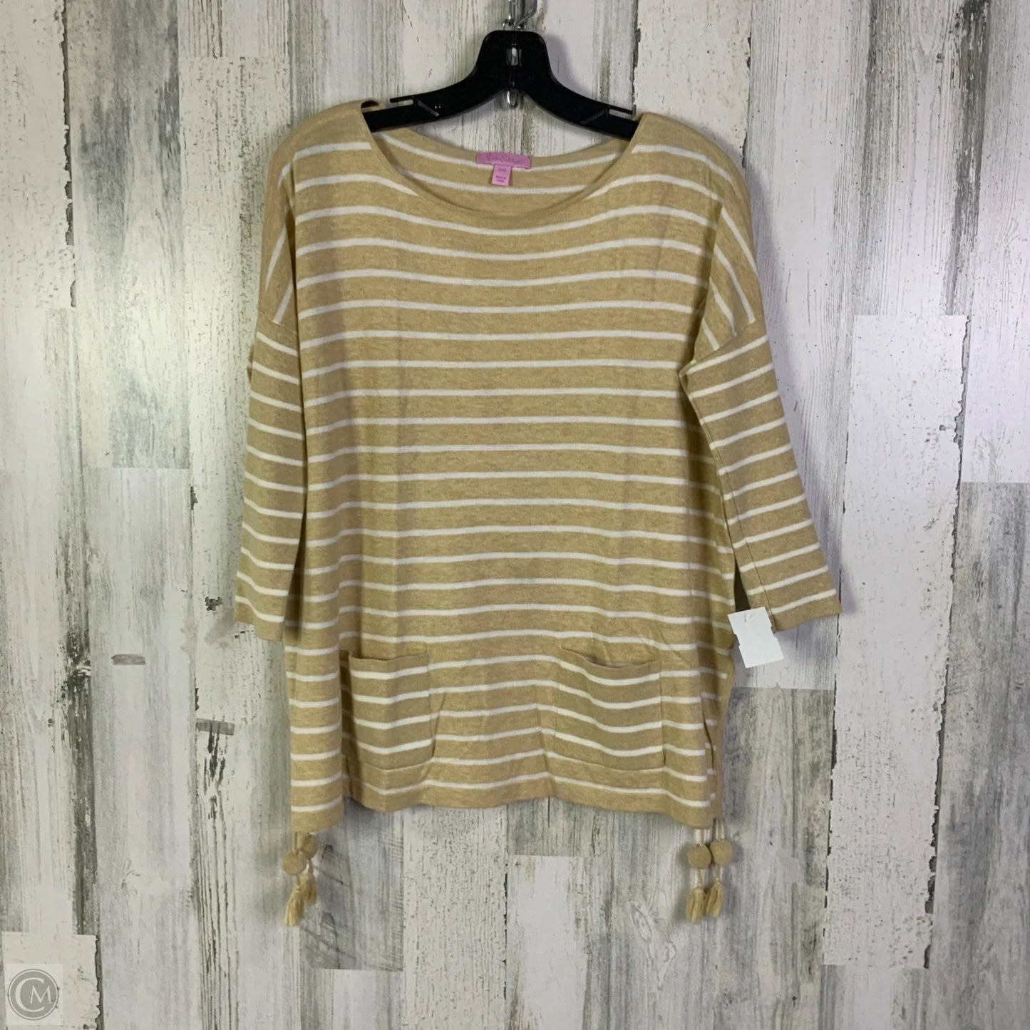 Sweater Designer By Lilly Pulitzer In Tan & White, Size: Xs