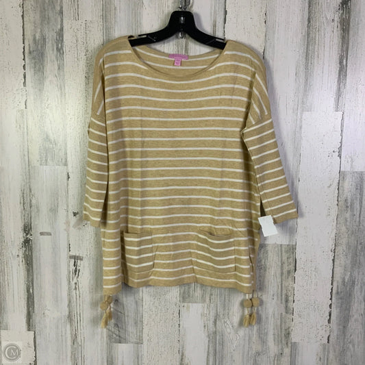 Sweater Designer By Lilly Pulitzer In Tan & White, Size: Xs