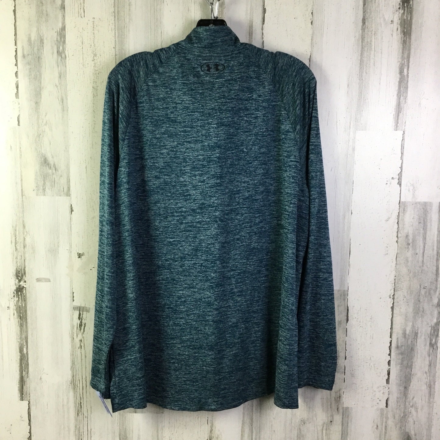 Athletic Top Long Sleeve Collar By Under Armour In Teal, Size: Xxl