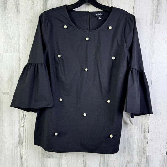 Blouse 3/4 Sleeve By Ana In Black, Size: M