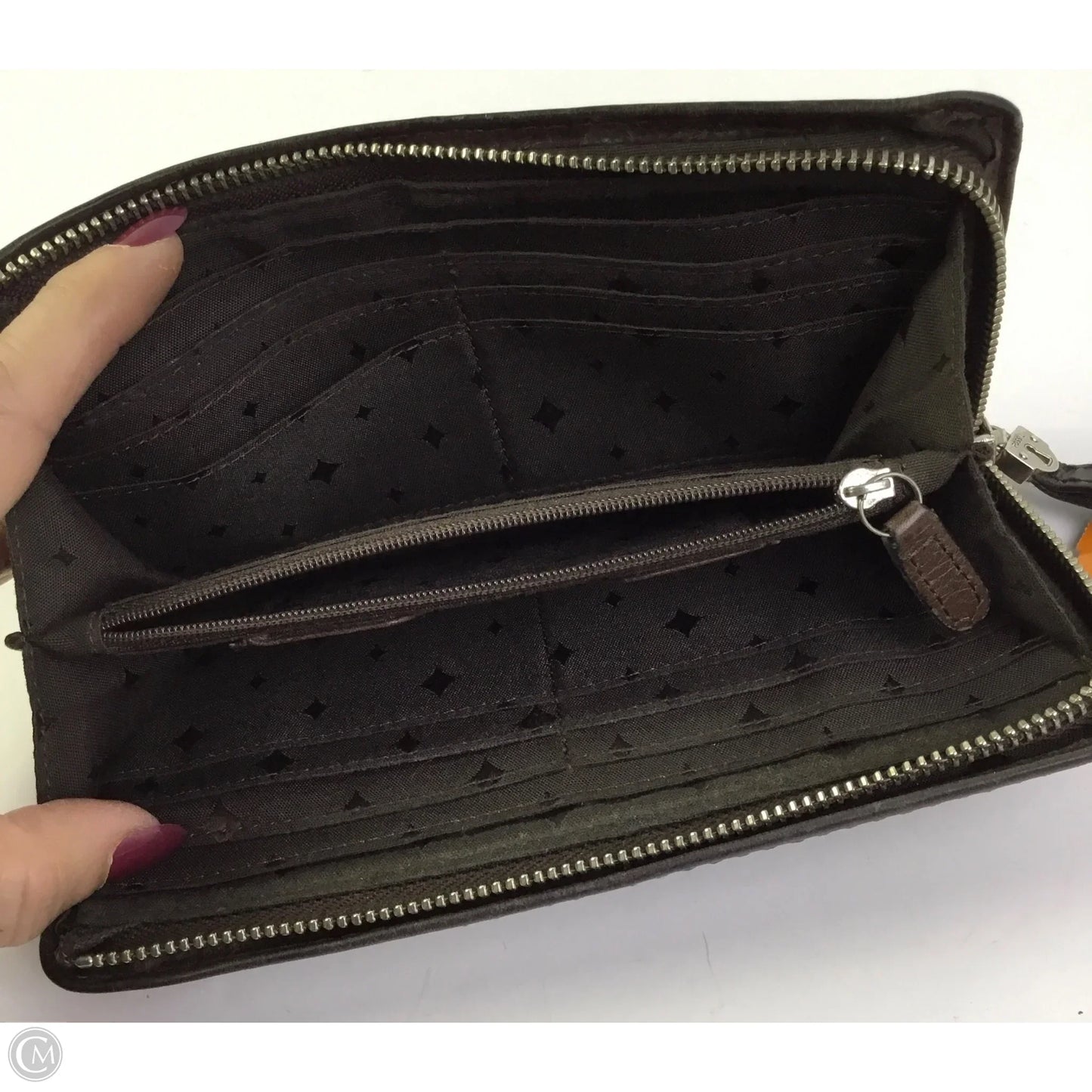 Wallet Leather By Fossil, Size: Medium