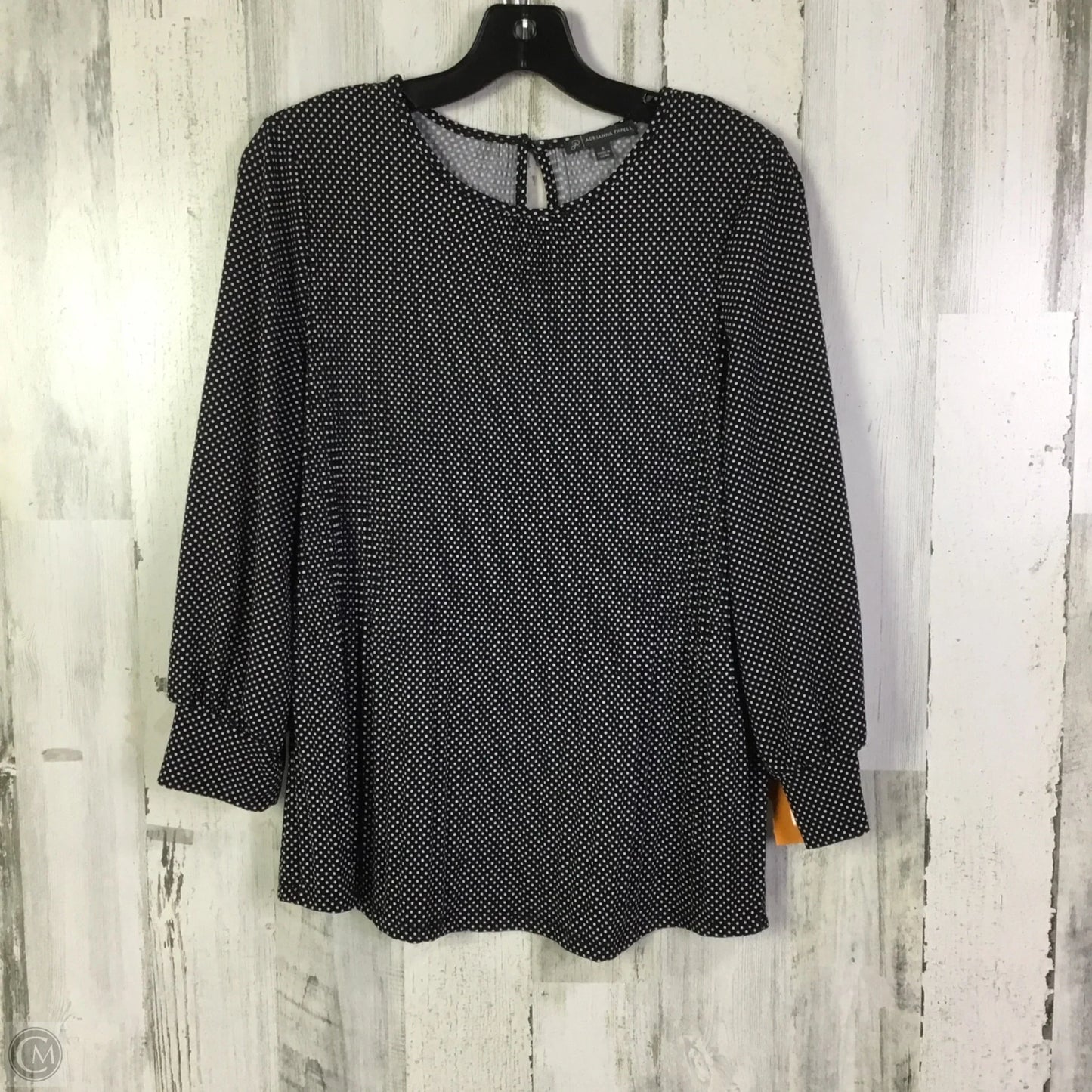 Top 3/4 Sleeve By Adrianna Papell In Black & White, Size: S