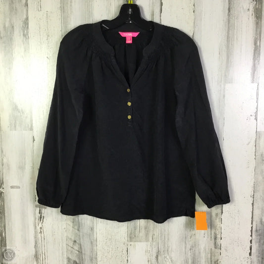 Top Long Sleeve Designer By Lilly Pulitzer In Black, Size: Xs