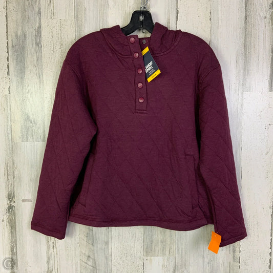Sweatshirt Hoodie By Lands End In Maroon, Size: M