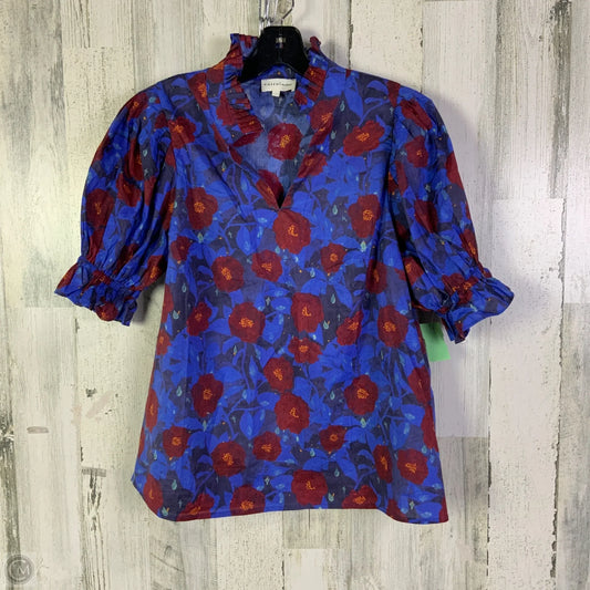 Top Short Sleeve By Entro In Blue & Red, Size: M