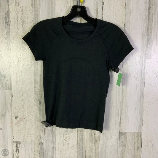 Athletic Top Short Sleeve By Lululemon In Black, Size: 2