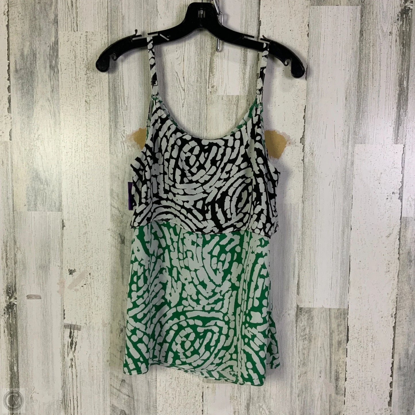 Blouse Sleeveless By Cabi In Black & Green, Size: S