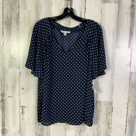 Blouse Short Sleeve By Counterparts In Blue & White, Size: Xl