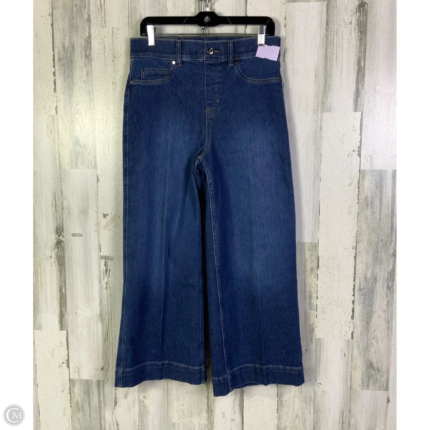 Jeans Cropped By Spanx In Blue Denim, Size: 8