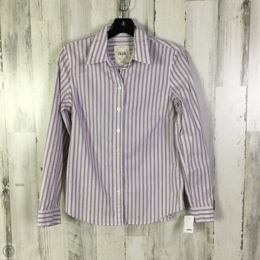 Top Long Sleeve By Izod In Purple & White, Size: S