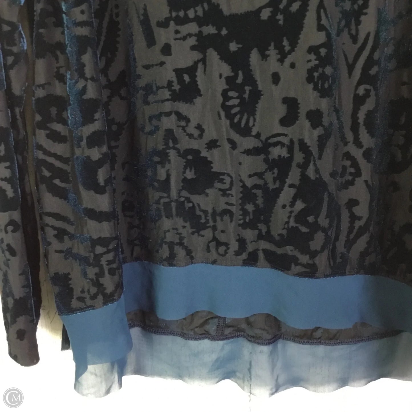 Top Long Sleeve By Simply Vera In Black & Blue, Size: Xl