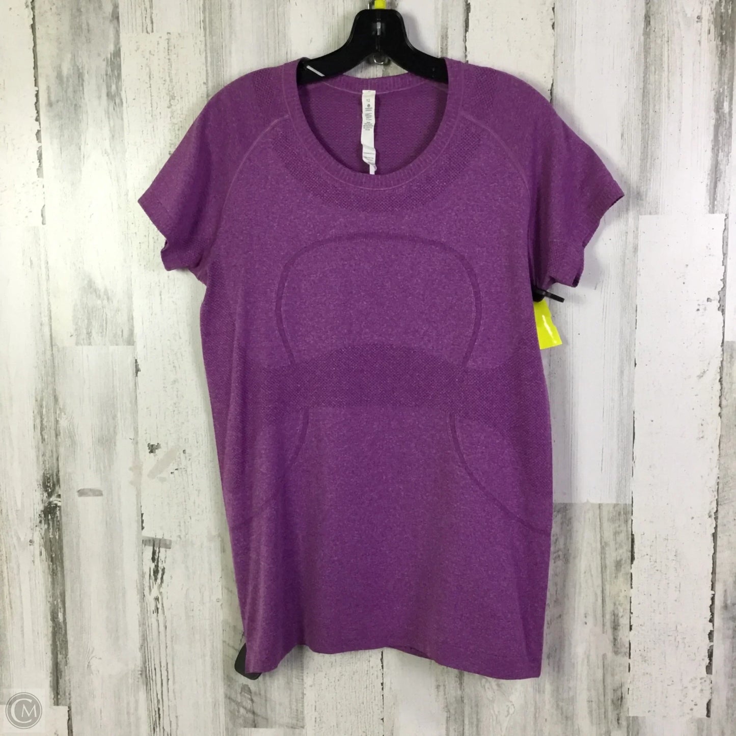 Athletic Top Short Sleeve By Lululemon In Purple, Size: 12