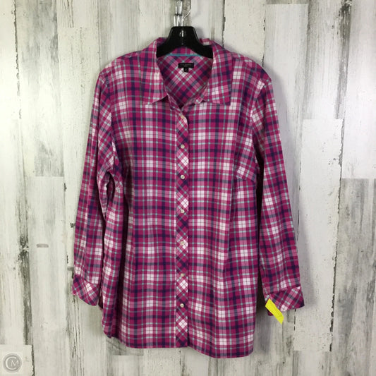 Top Long Sleeve By Talbots In Pink, Size: 1x