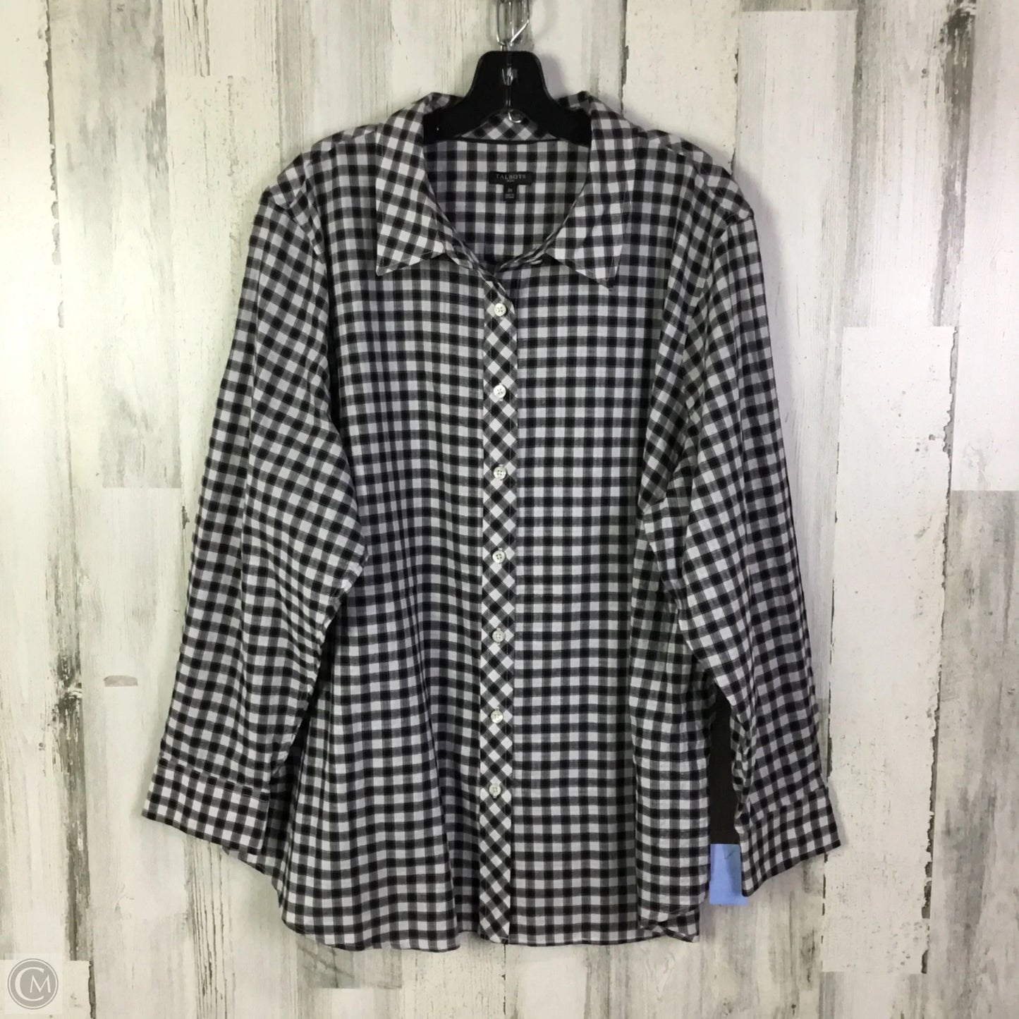Top Long Sleeve By Talbots In Black & White, Size: 3x