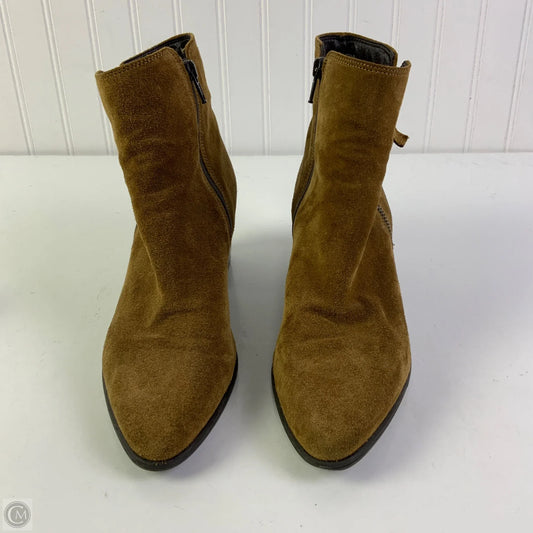 Boots Ankle Heels By Clarks In Tan, Size: 6.5