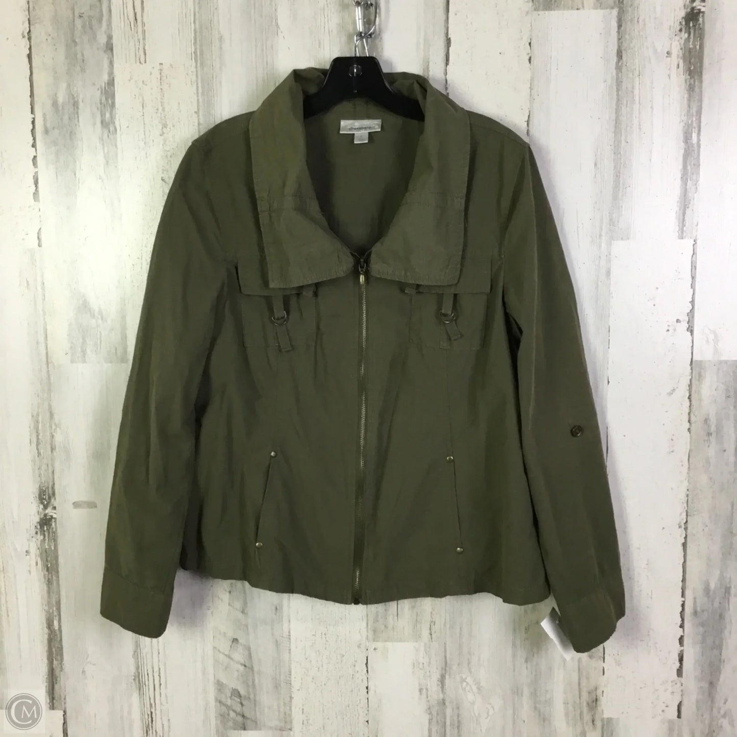 Jacket Utility By Dressbarn In Green, Size: L