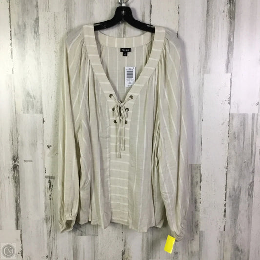 Top Long Sleeve By Torrid In Beige, Size: 1x