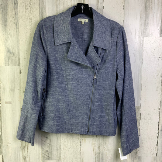 Jacket Moto By Max Studio In Blue, Size: M