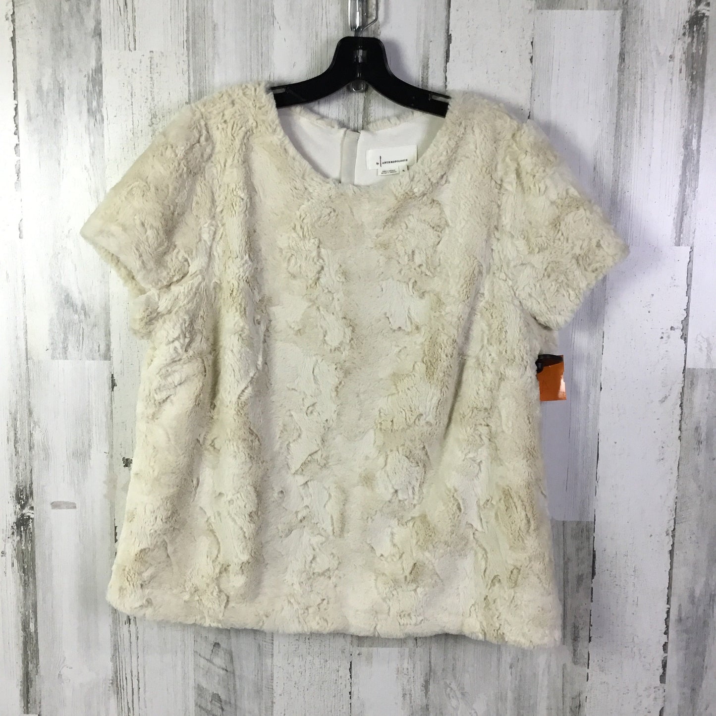 Top Short Sleeve By Anthropologie In Cream, Size: Xl