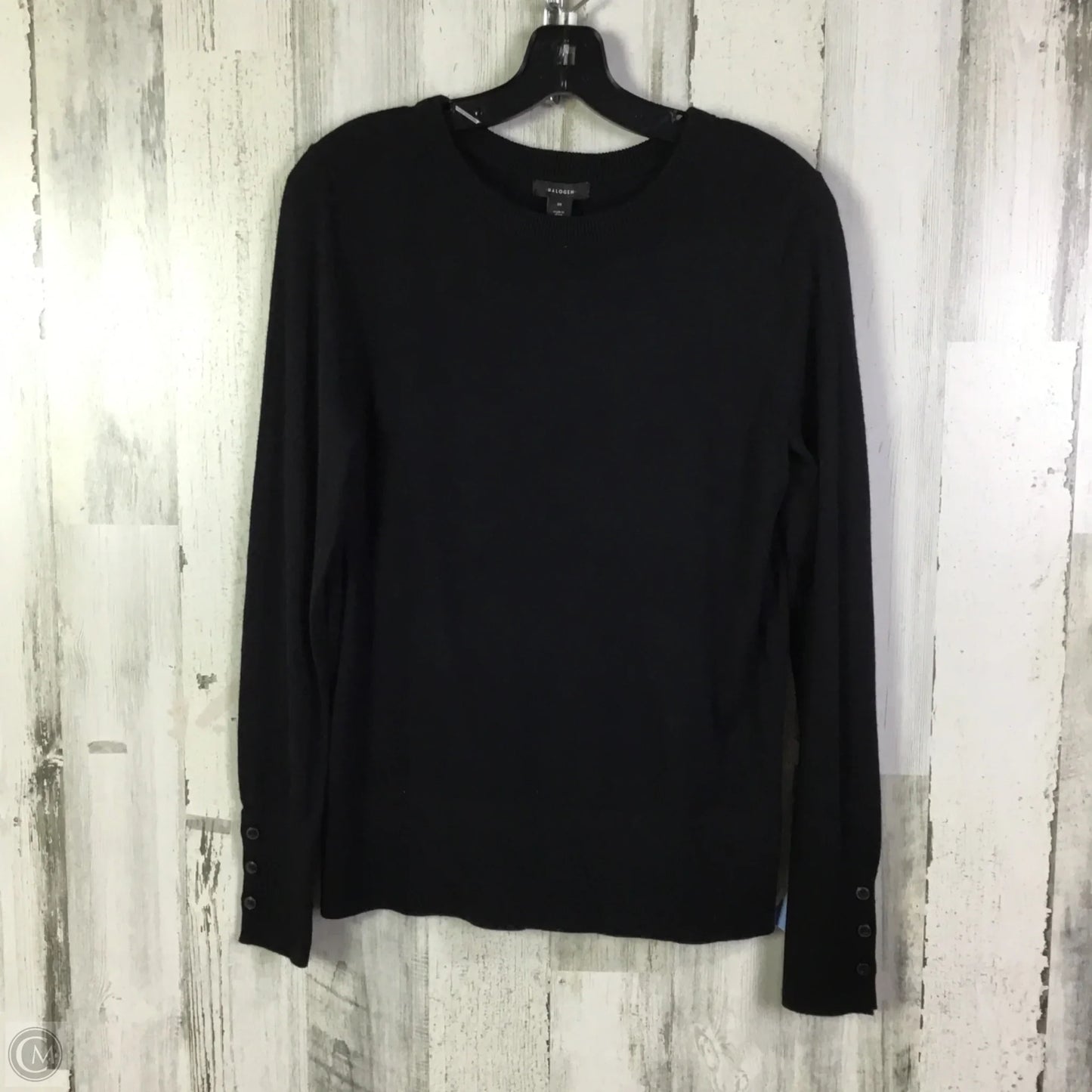 Top Long Sleeve By Halogen In Black, Size: M