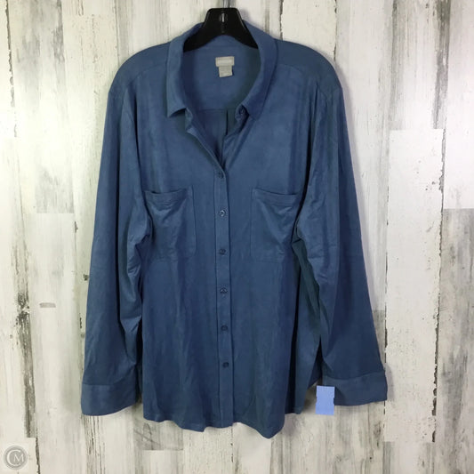 Top Long Sleeve By Chicos In Blue, Size: 2x