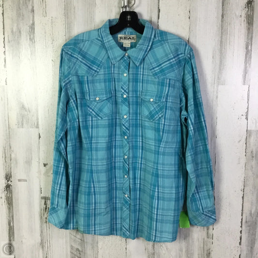 Top Long Sleeve By Ariat In Blue, Size: Xxl
