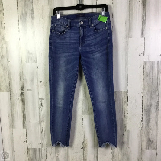 Jeans Skinny By 7 For All Mankind In Blue Denim, Size: 6