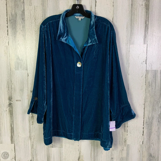 Top Long Sleeve By John Mark In Blue, Size: 1x