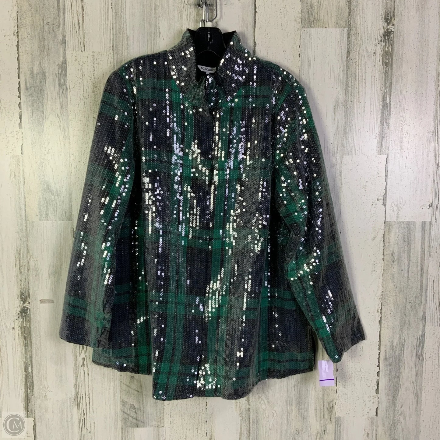 Jacket Other By Foxcroft In Blue & Green, Size: 1x