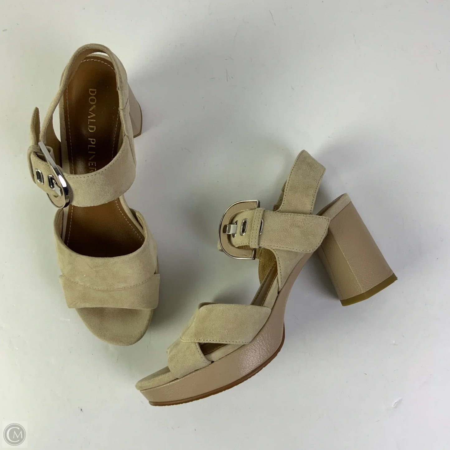 Sandals Heels Block By Donald Pliner In Tan, Size: 6